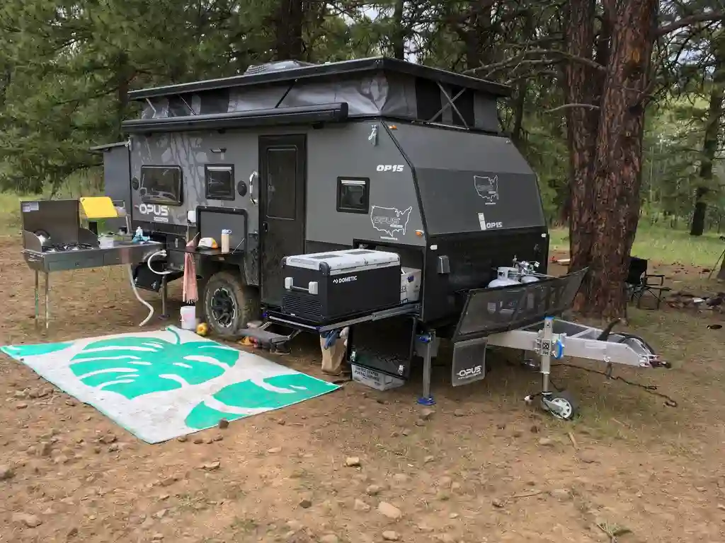 OPUS OP15 at camp under the pines at Naches Pass, Washington