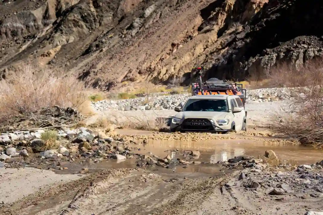 Crossing the Mojave River in Afton Canyon
