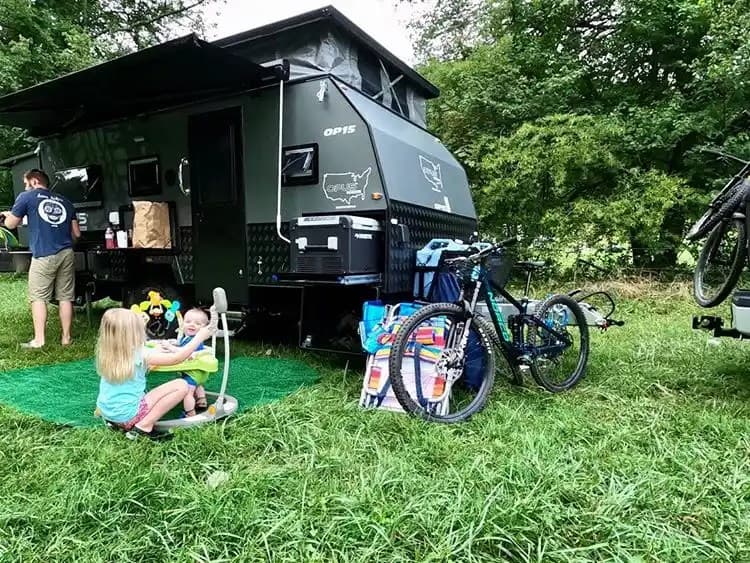 OPUS OP15 camped near DuPont State Forest, North Carolina