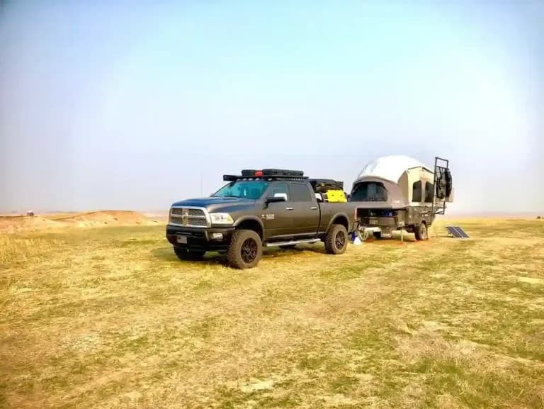 OP4 on the road through the Badlands
