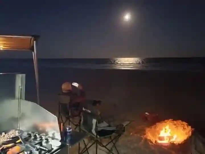 Beach camping at Peters Point, Amelia Island
