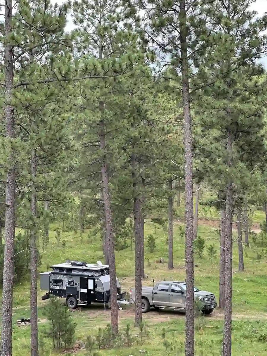 OPUS OP15 camped in Black Hills National Forest, South Dakota