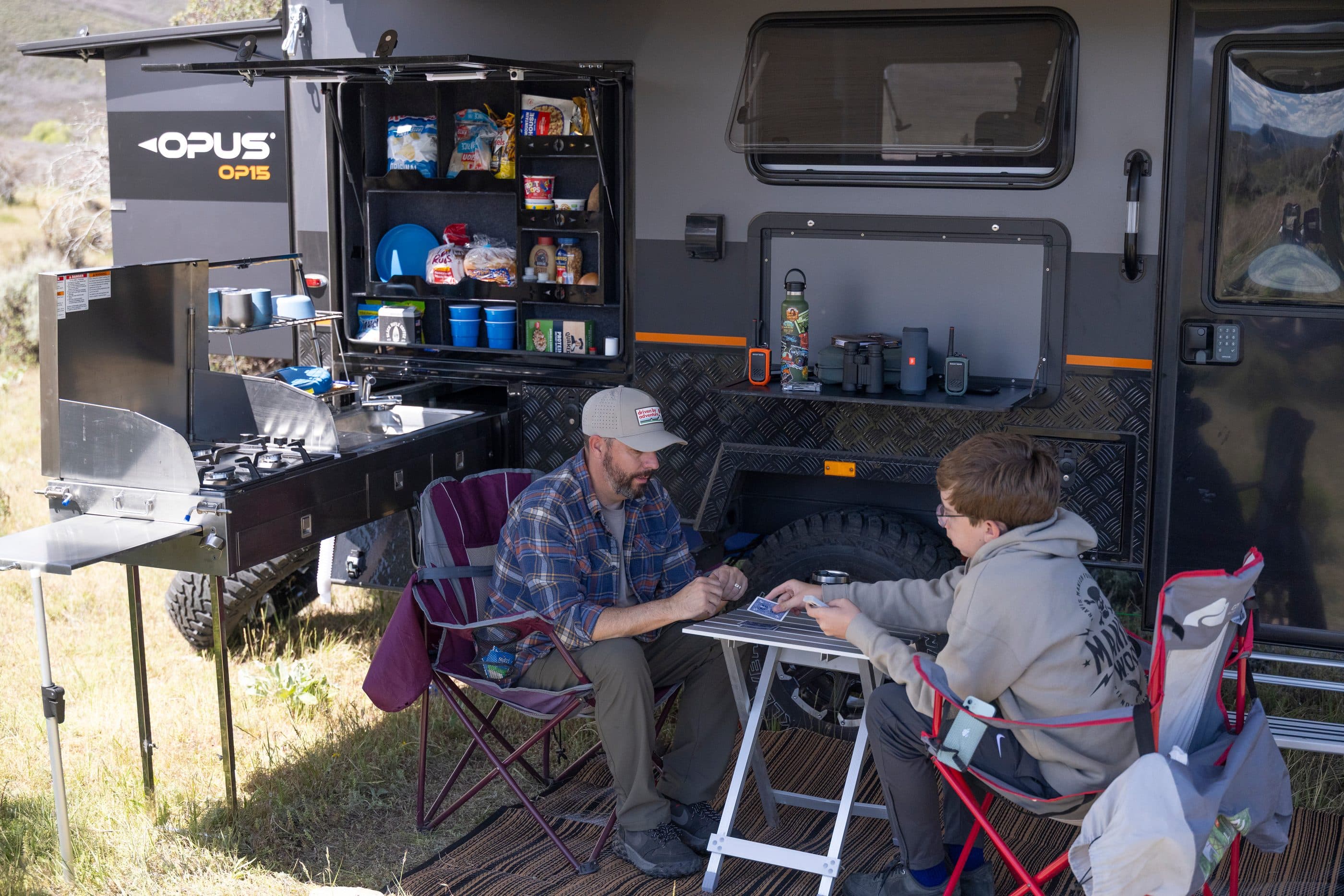 OP15, Camp · under the awning